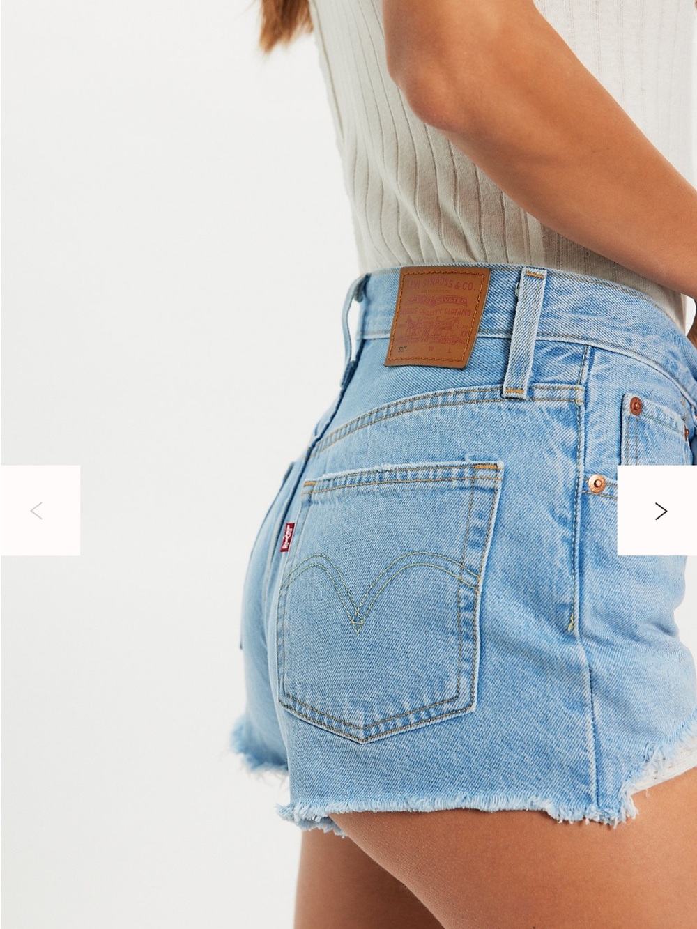 Levi’s 501 light wash button fly shorts